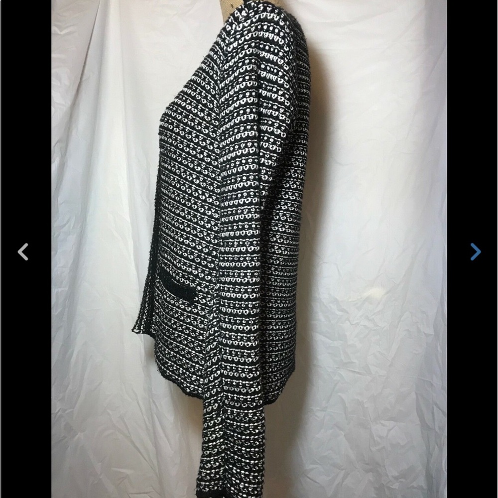 After the Rain Black White Cardigan Sweater Medium - Picture 2 of 6